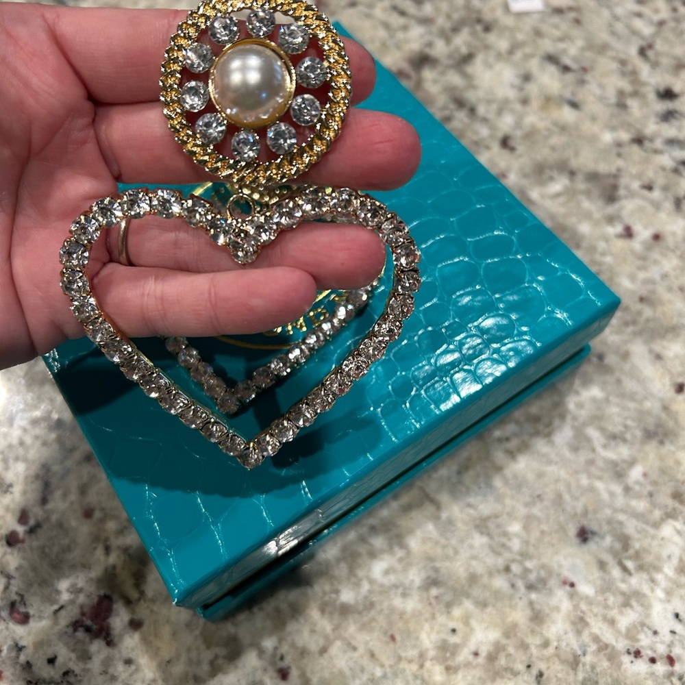 Spring Statement Heart Earrings - Picture 2 of 3